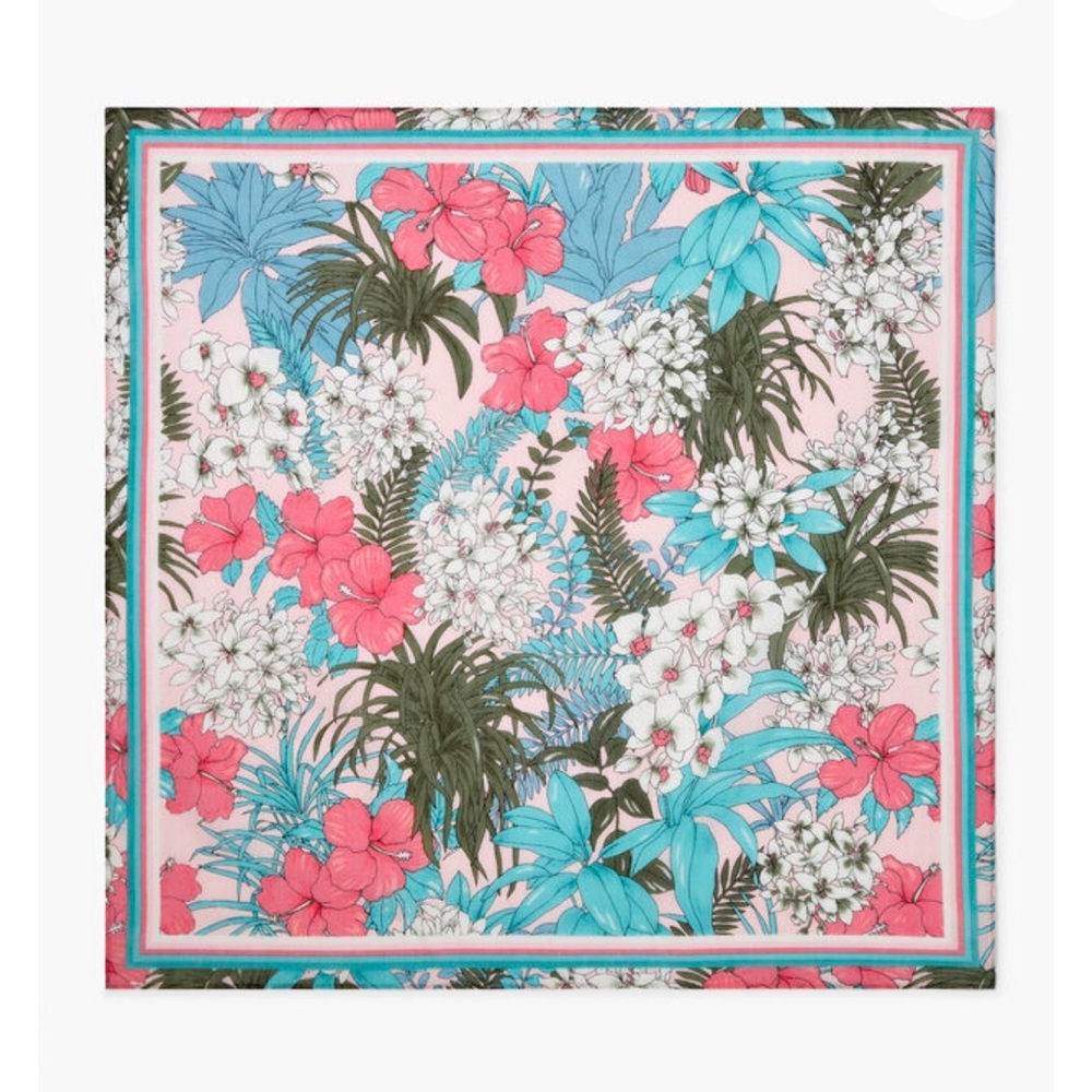 TALBOTS FLORAL JUNGLE SQUARE SCARF